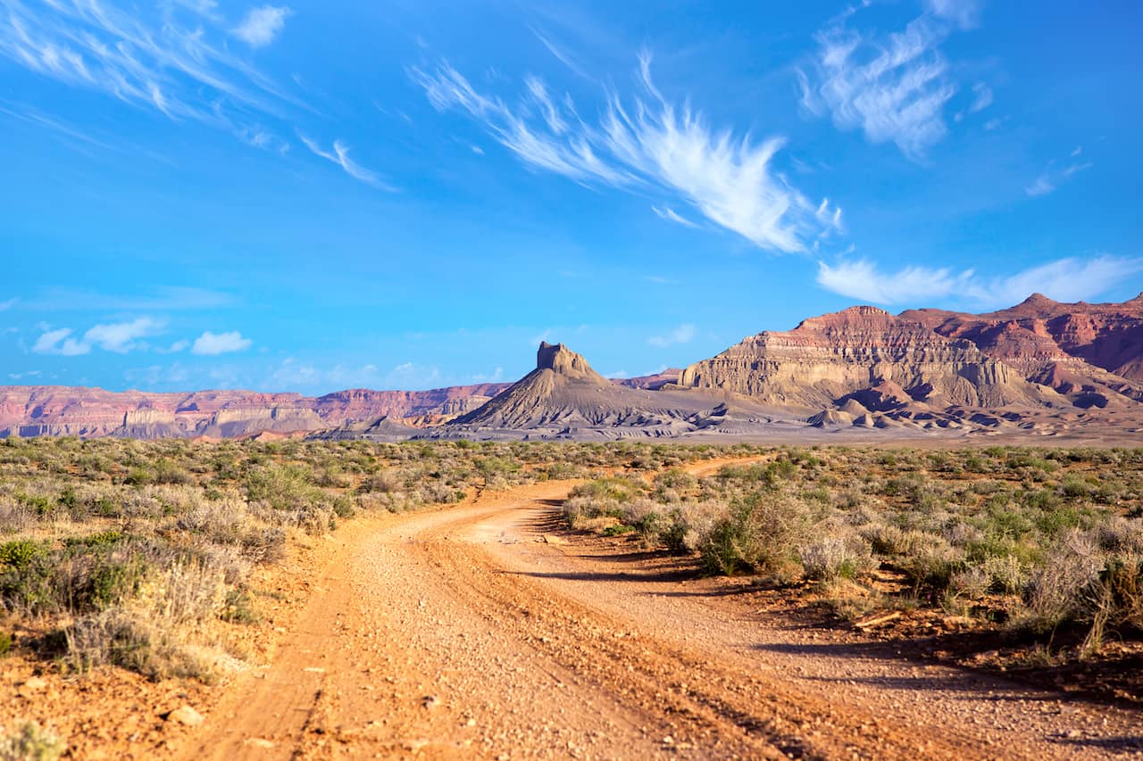 Dirt road through the desert near Sedona.